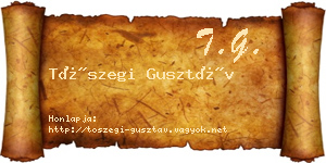 Tószegi Gusztáv névjegykártya