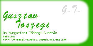 gusztav toszegi business card