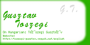 gusztav toszegi business card